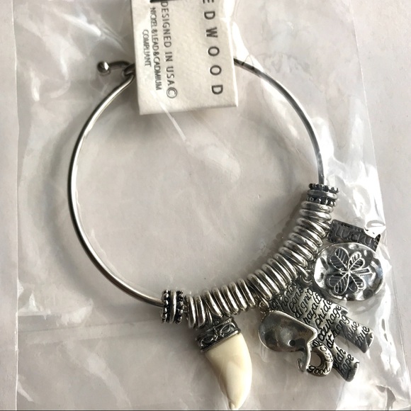 Silver elephant message luck bracelet - Picture 4 of 5